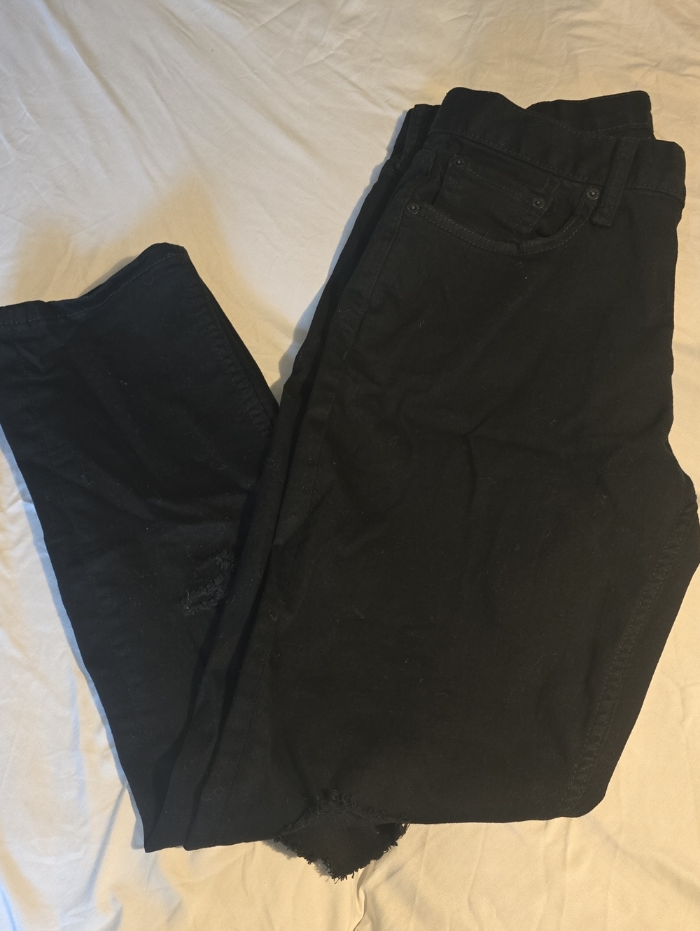 Old Navy Men's Black Distressed Ripped Denim Jeans 30x30 Built-In Flex